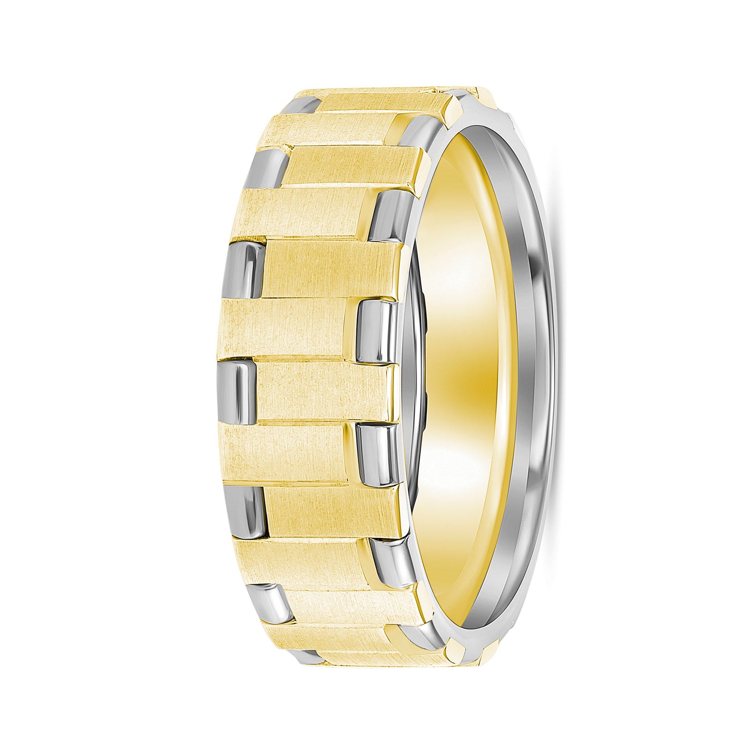 14. TWO TONE FANCE WEDDING BANDS ( WHITE & YELLOW )