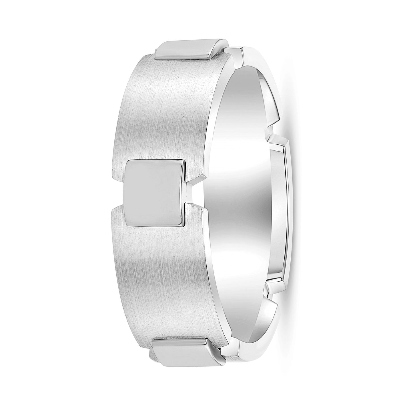 14K. WHITE GOLD FANCY WEDDING BAND