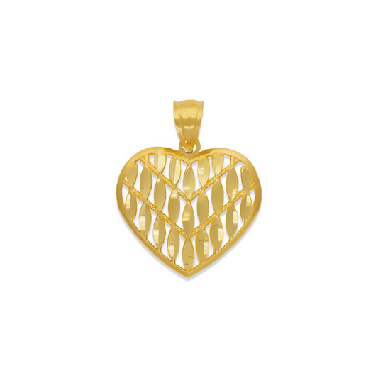 14K gold Decorative Heart Pendant