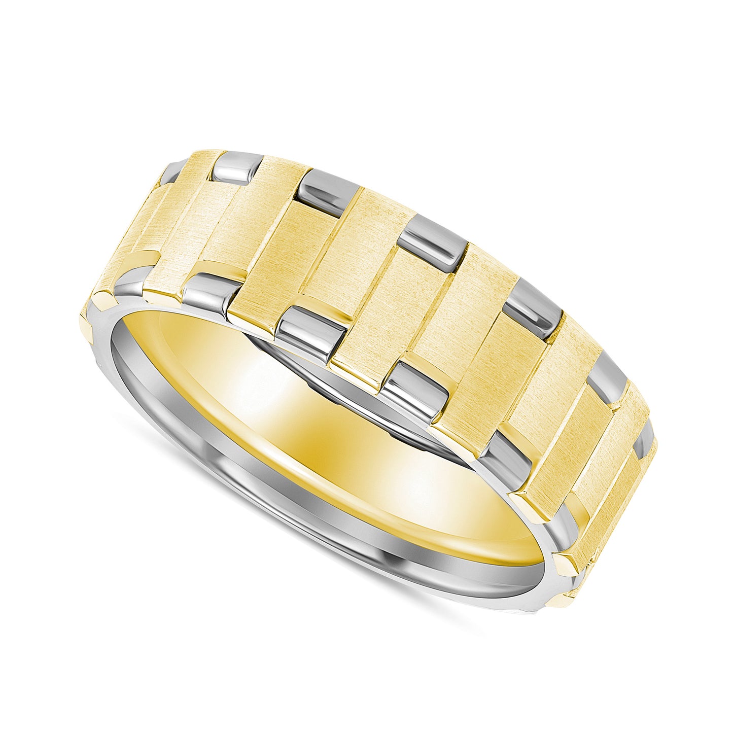 14. TWO TONE FANCE WEDDING BANDS ( WHITE & YELLOW )