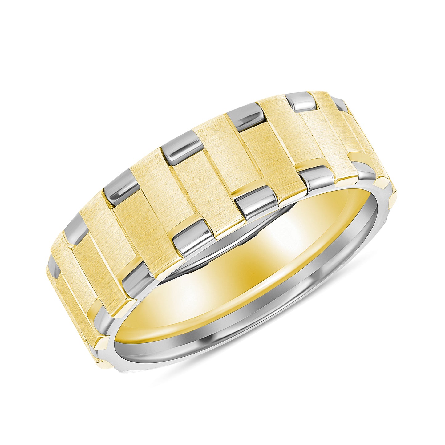 14. TWO TONE FANCE WEDDING BANDS ( WHITE & YELLOW )